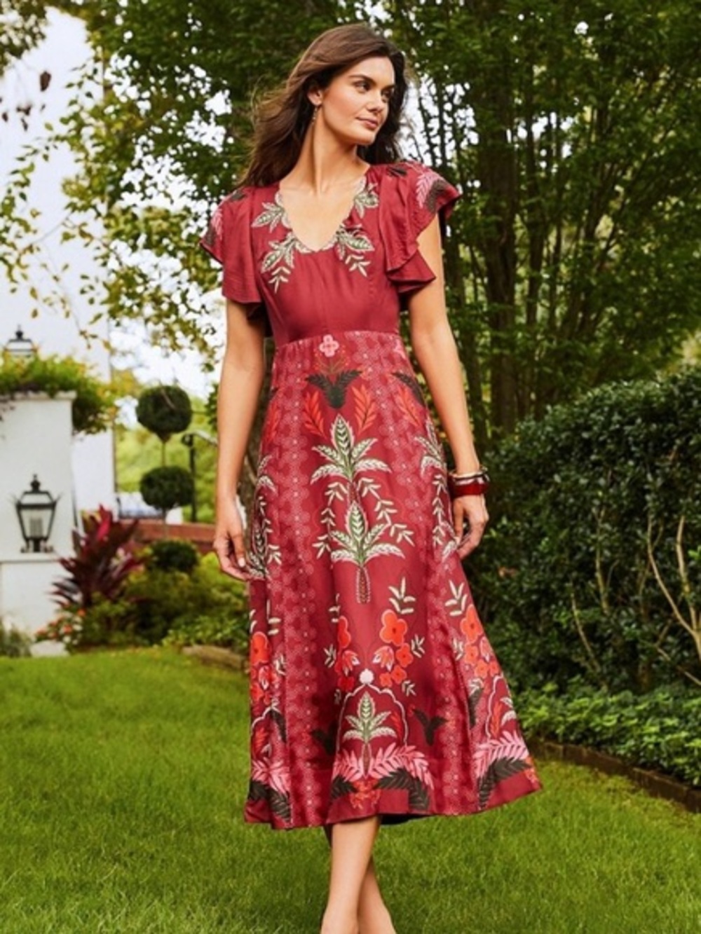 NWT JOHNNY WAS Annamay
Placement Floral Print Silk Blend dress - Picture 2 of 6